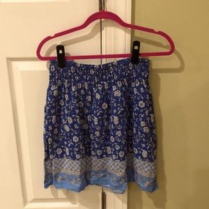 Blue Floral Skirt by LOFT, petite large, NWT